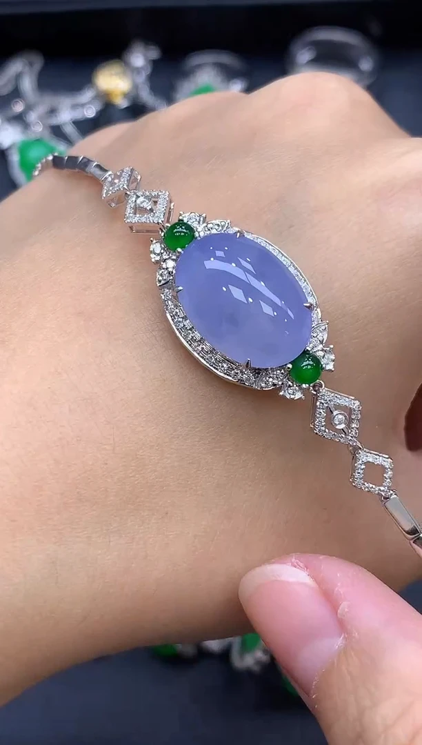 18K金镶嵌手链翡翠825-中国好珍宝