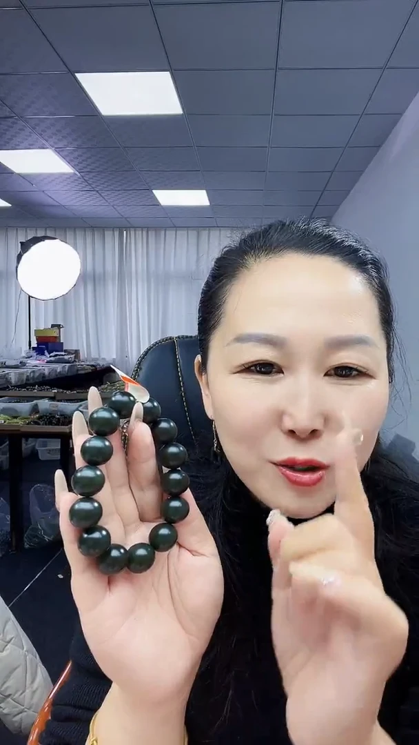 未镶嵌手串和田玉天然和田玉新疆沙枣青16