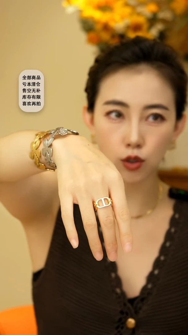 钛钢无合金白色开口戒指
