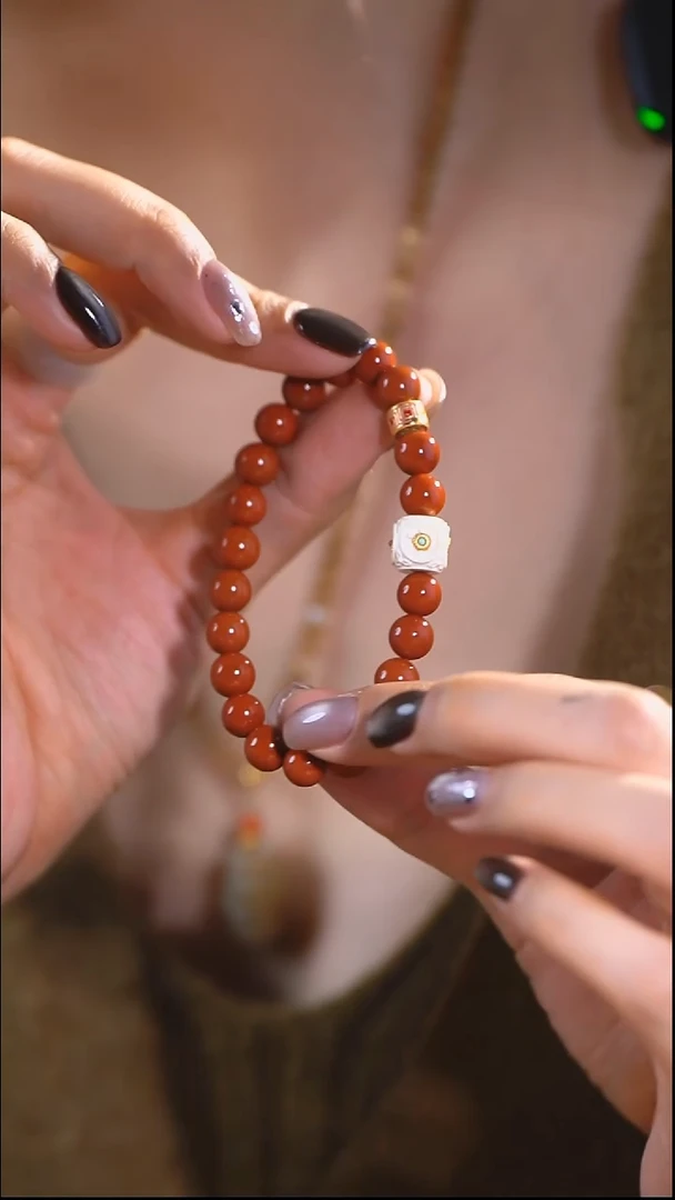 手串/手链/手镯猛犸象牙猛犸牙四方珠N红单圈