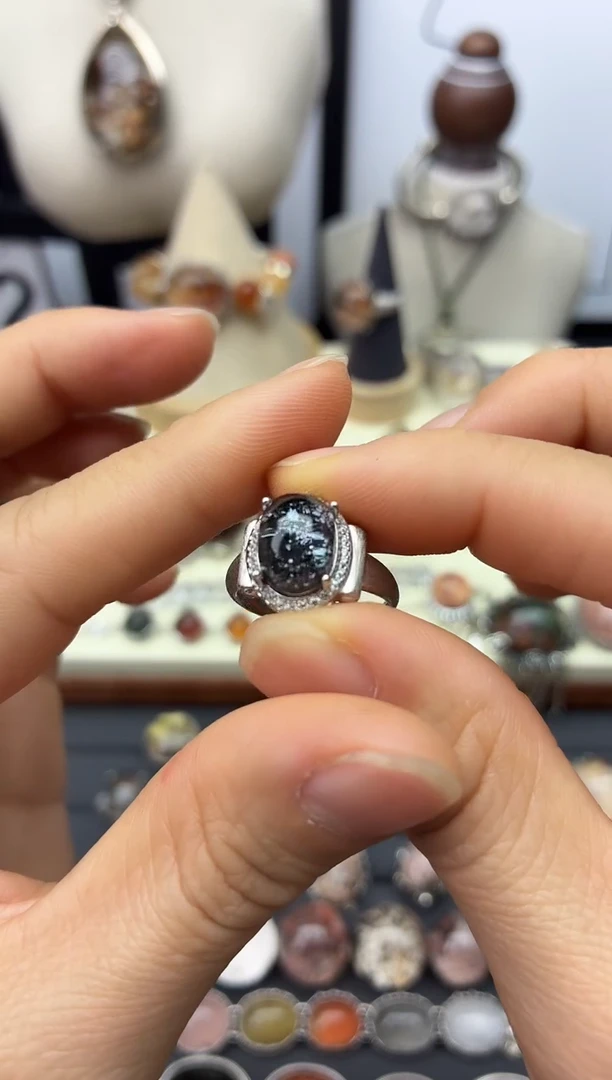 银S925镶嵌珠宝半成品水晶赳**昂定制定制