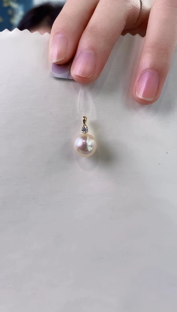 【闪购商品】海水珍珠吊坠(不含链)18K金镶嵌10-11海水珍珠吊坠