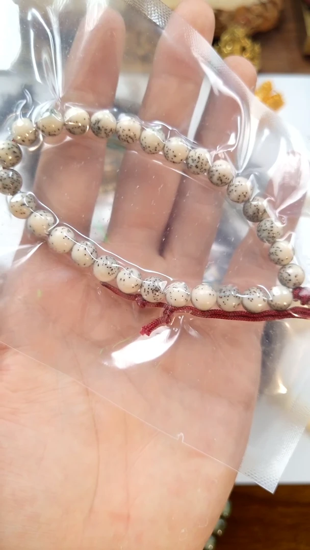 星月菩提手串星月灰背河豚正圆8mm