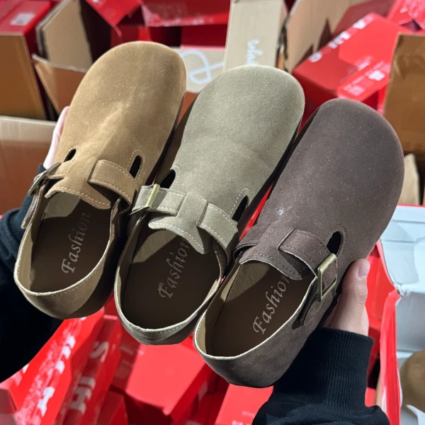 勃肯鞋女鞋子2025新款春夏季一脚蹬单鞋全包丑萌博肯鞋豆豆鞋软底