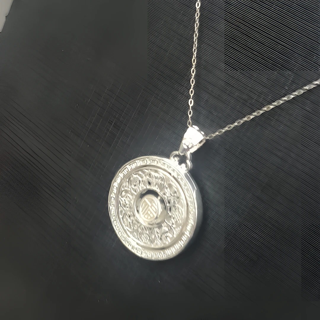 吊坠足银 转转吊坠 配银链-526005