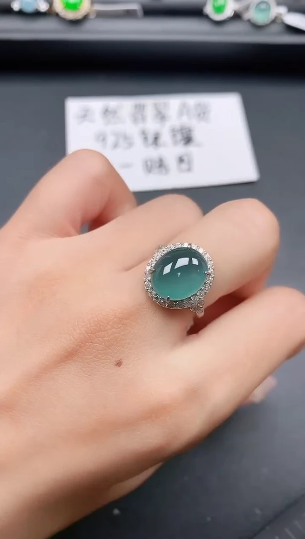 银S925镶嵌戒指翡翠111
