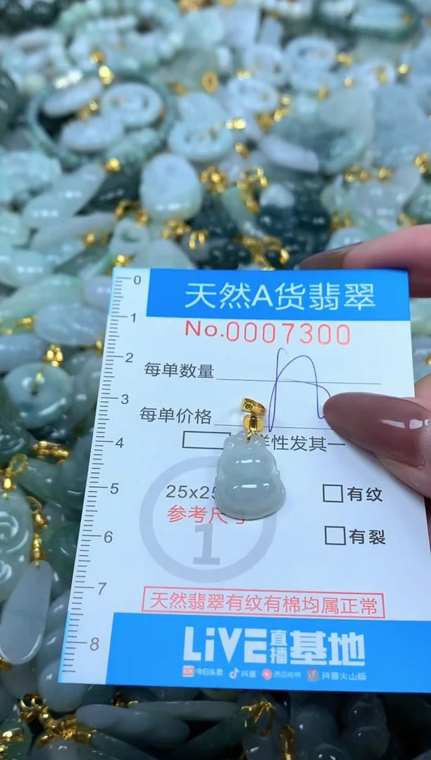 颈饰未镶嵌翡翠净货挂件-7300