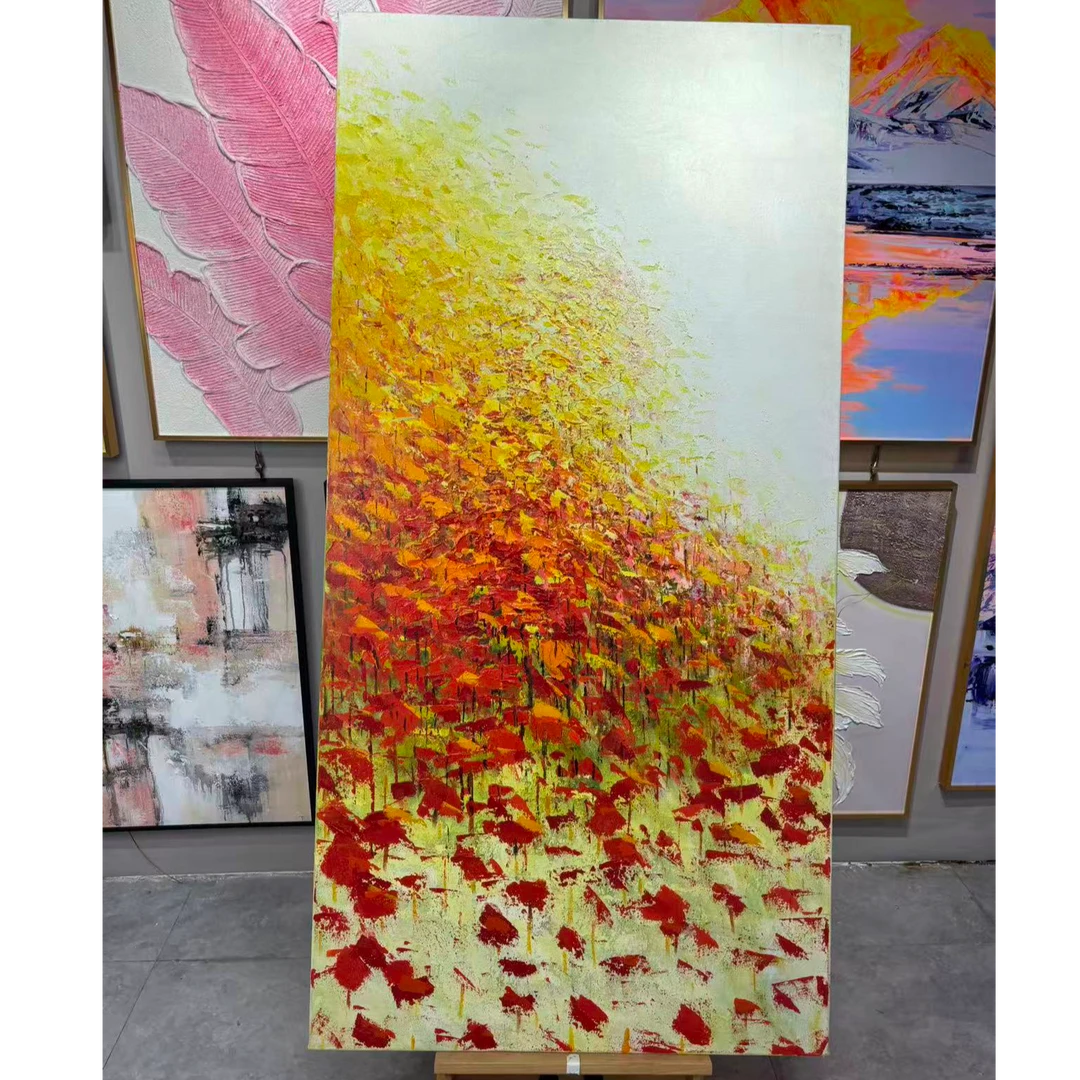 竖版入户玄关装饰画走廊过道挂画大气/画芯80x160cm