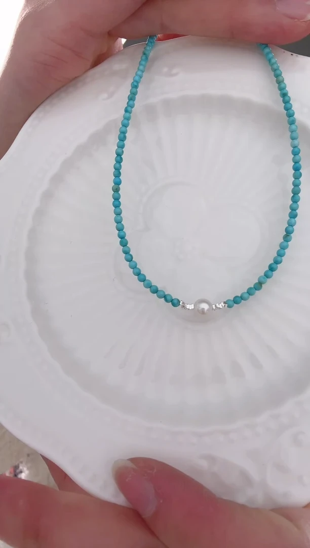 【闪购商品】淡水珍珠颈饰银S925镶嵌设计款