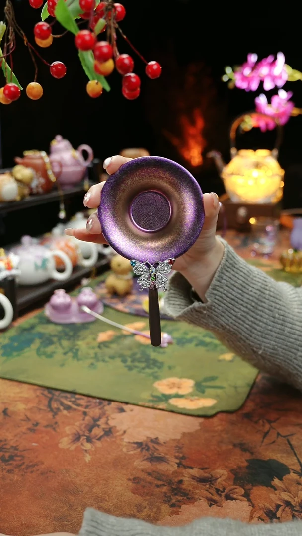 【闪购商品】紫色钛茶漏茶道配件