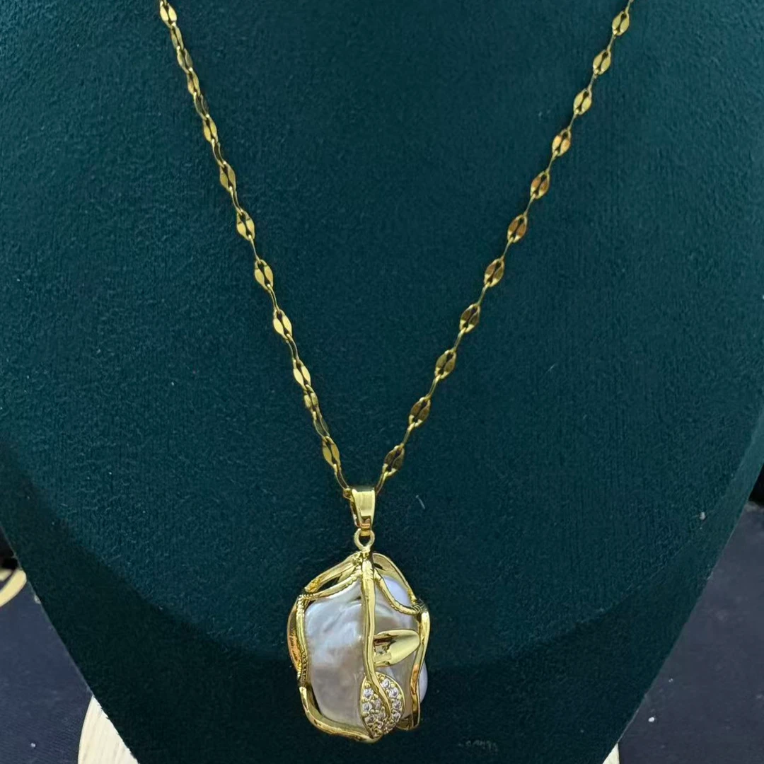 珍珠吊坠 天然珍珠吊坠优雅中式气质高级感百搭Q3004