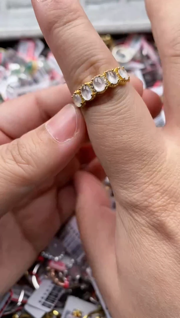 【闪购商品】翡翠戒指银S925镶嵌4444*---10