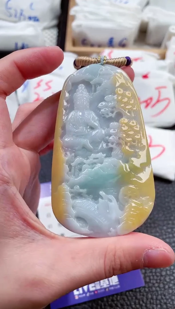 【闪购商品】翡翠颈饰未镶嵌00000138观音