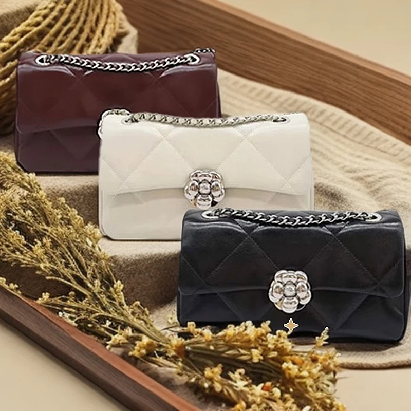 轻奢女包2024冬新款时尚休闲小香风菱格品牌单肩斜挎链条小方包