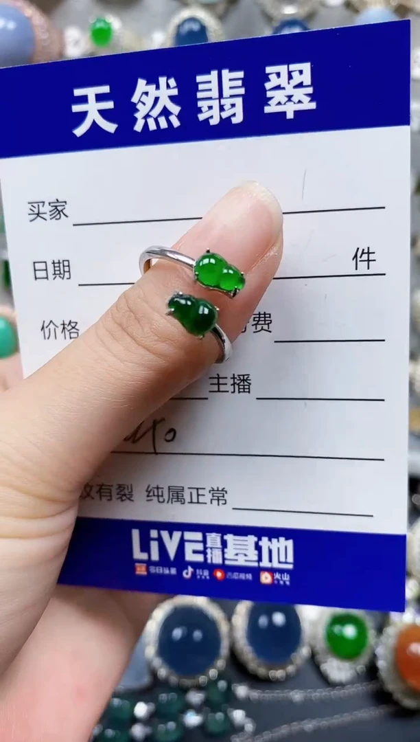 翡翠戒指银S925镶嵌240