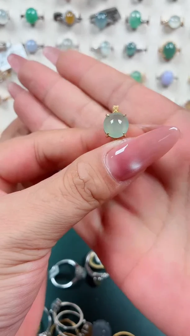 银S925镶嵌戒指翡翠.