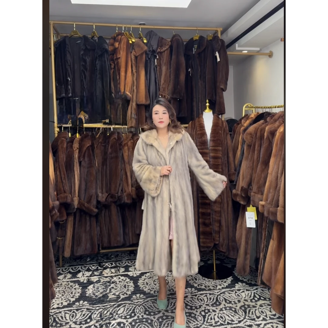 H852 貂皮大衣 衣长112 胸围120 中古皮草