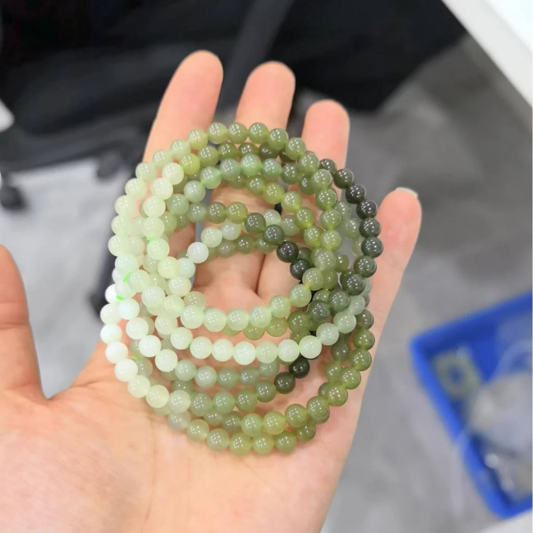 约6mm和田玉圆珠渐变手串多样性发一