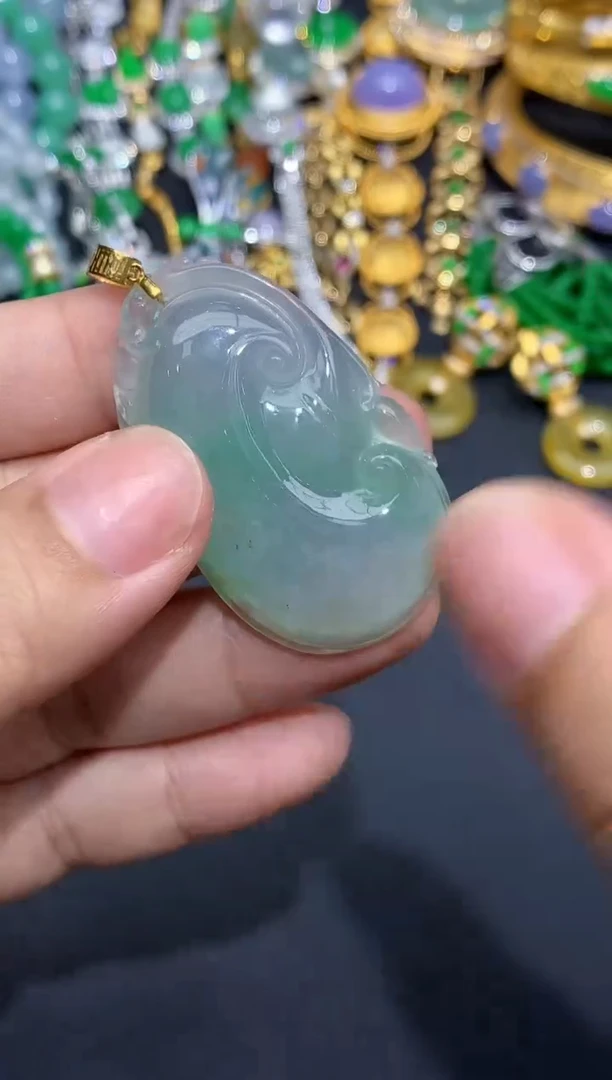 翡翠18K金镶嵌颈饰296-春日珠宝