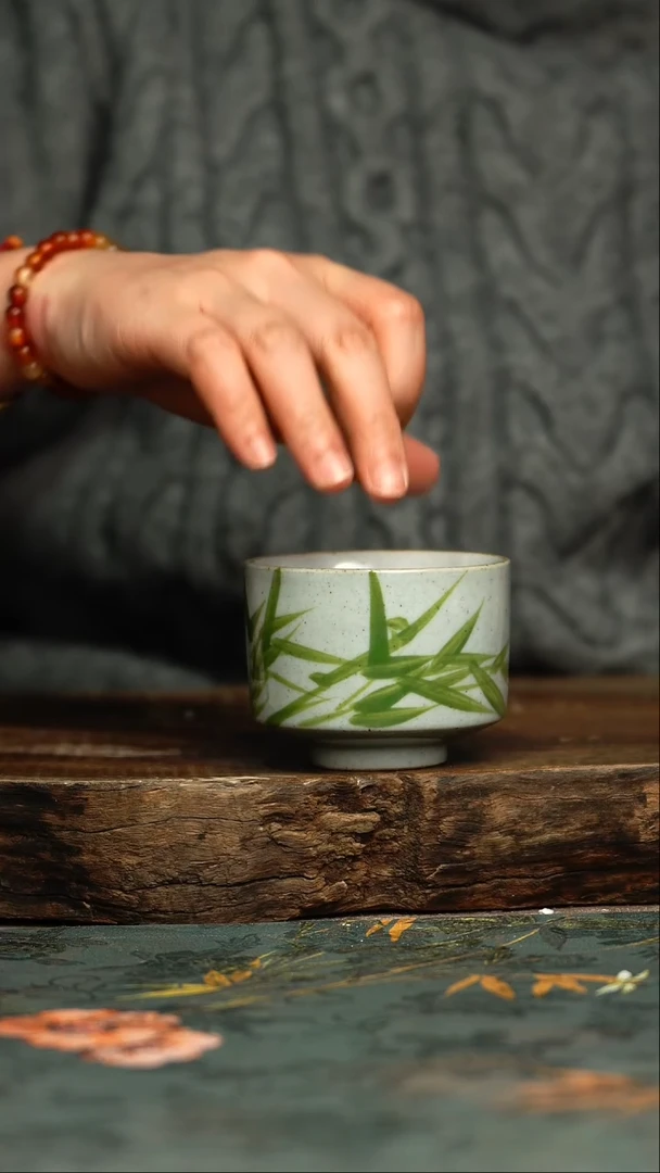 【闪购商品】杯杯釉下彩手工手绘同款陶器
