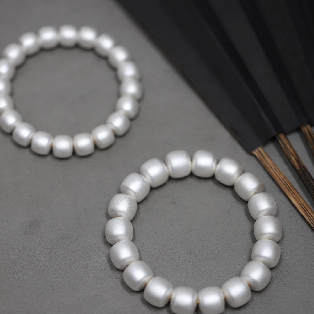 丝鹿西子 足银手链 足银999实心打孔老型手串古法磨砂个性简约