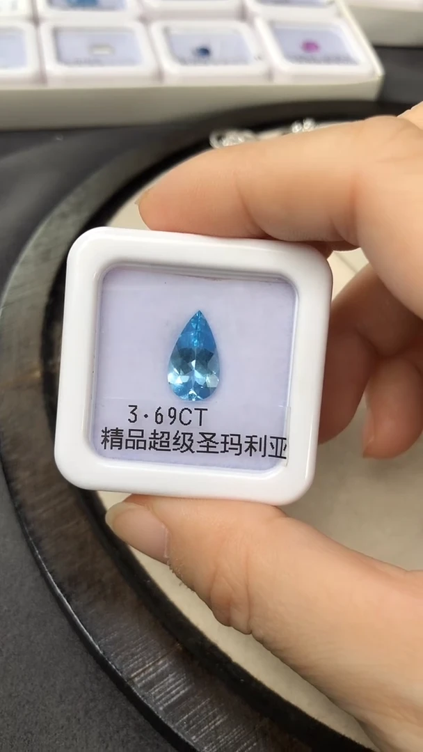 裸石海蓝宝石3.69CT超圣