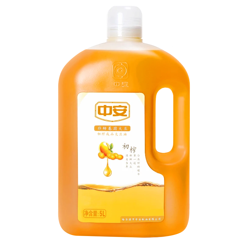 中安  初榨  物理压榨大豆油5L 非转基因  大豆油压榨煎炸家用