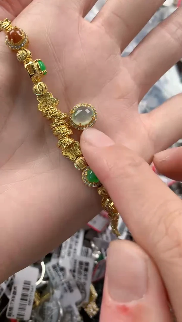 银S925镶嵌戒指翡翠666  9