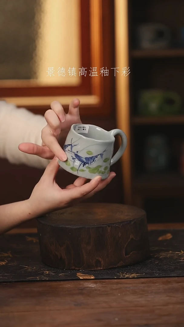 陶瓷景德镇高温釉下手绘陶瓷@L076@