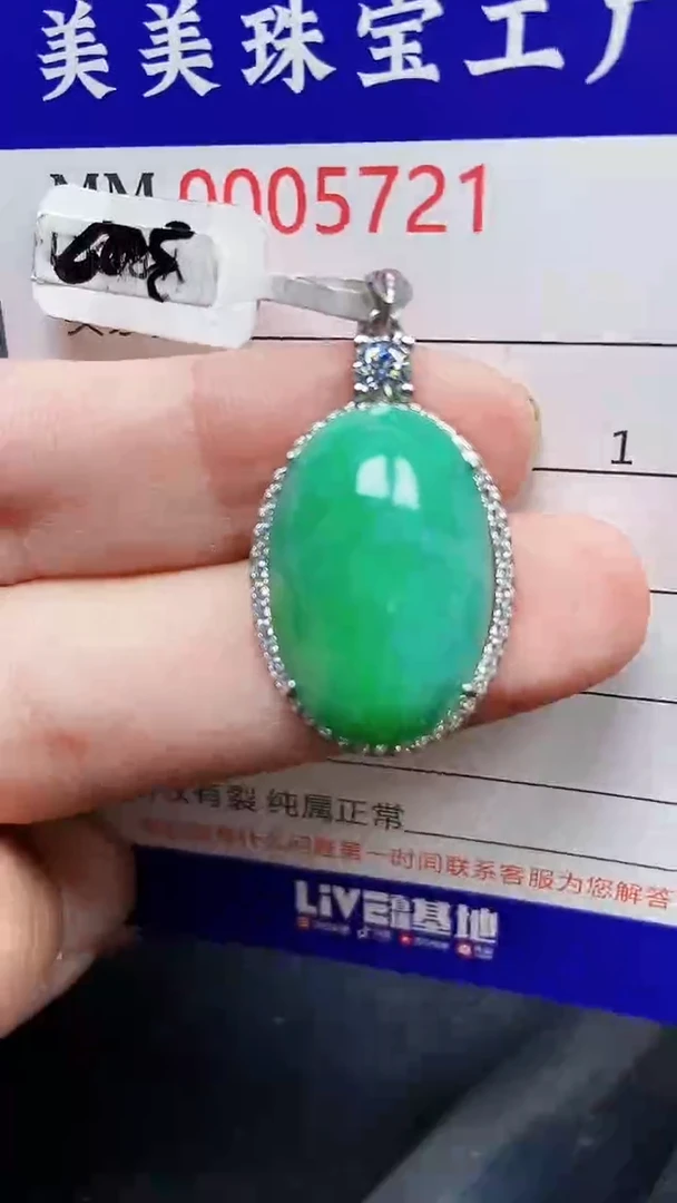 颈饰银S925镶嵌翡翠5721