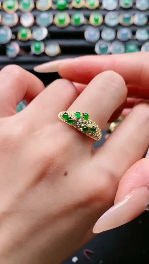 【闪购商品】翡翠戒指银S925镶嵌111111