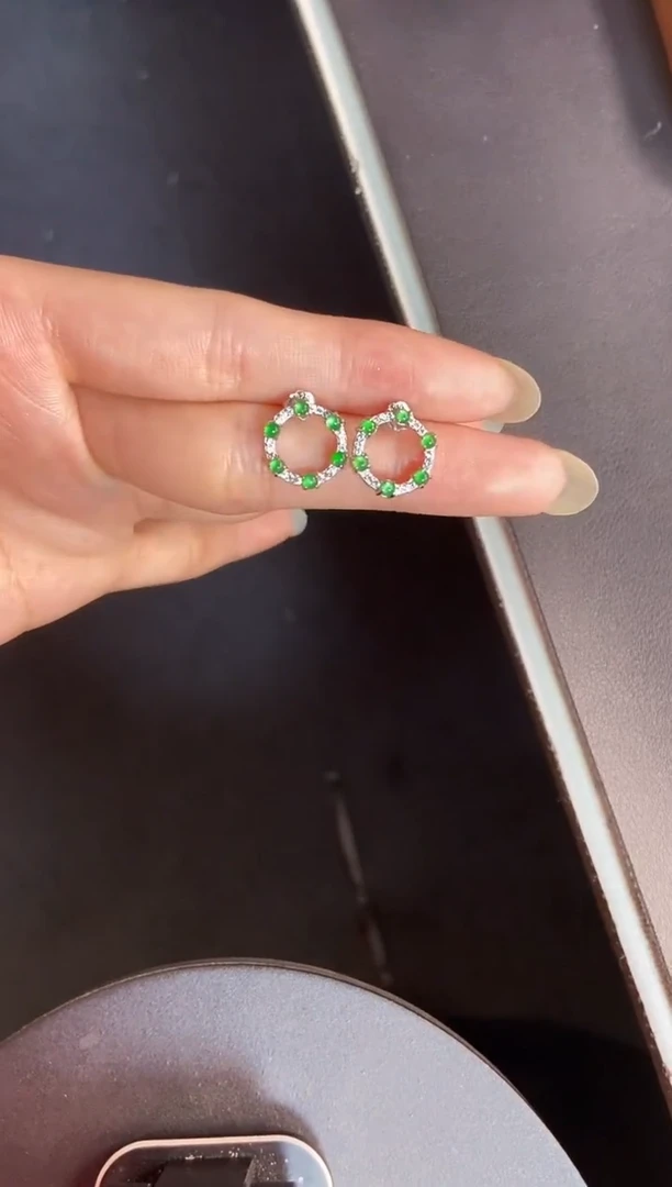 吊坠(不含链)银S925镶嵌翡翠天然A货翡翠