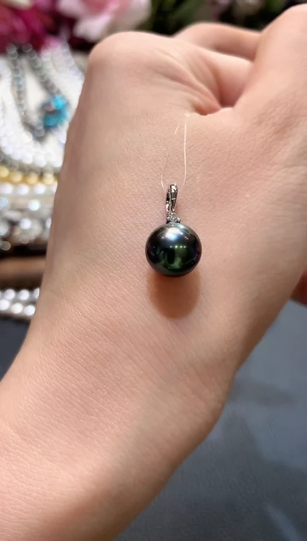 18K金镶嵌吊坠海水珍珠n15