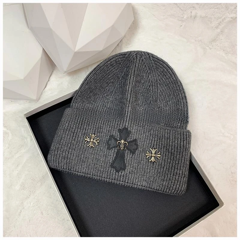 十字架针织帽新款秋冬季针织帽街头百搭冷帽青年情侣潮流毛线帽