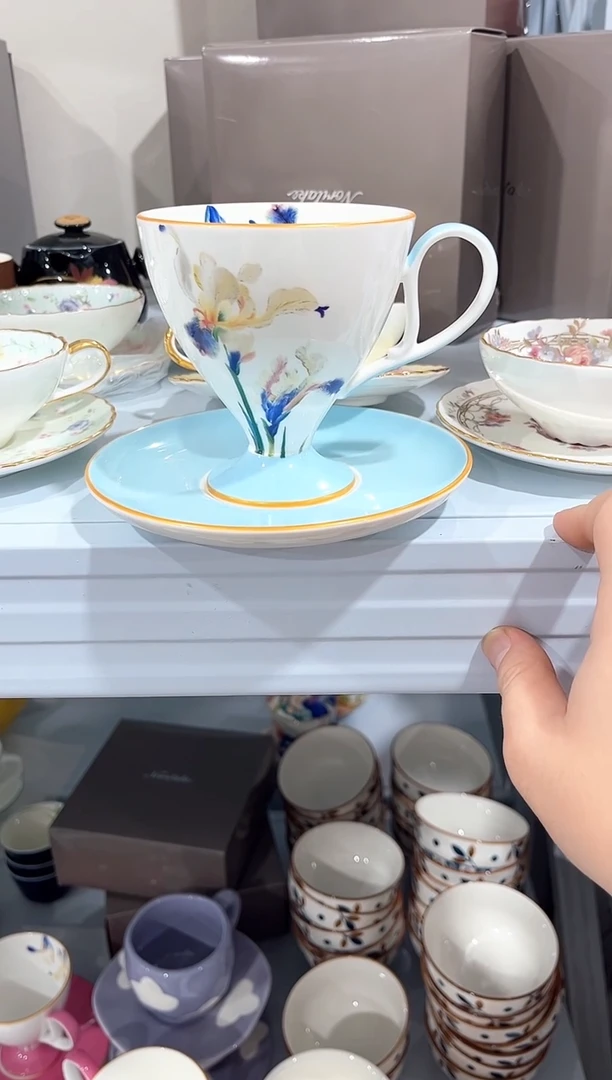 瓷片陶陶瓷（简装）杯碟一套