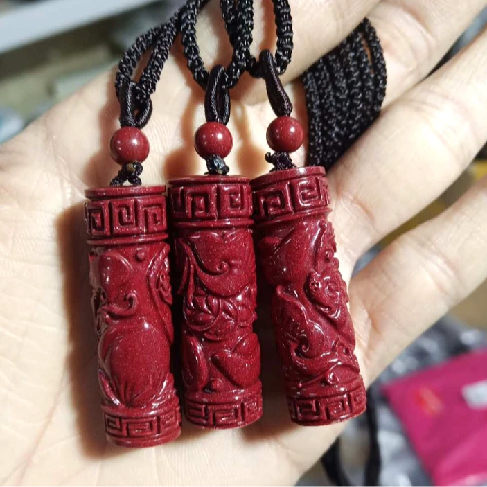 含辰砂工艺品石惑珠宝@朱砂吊坠多样性发一