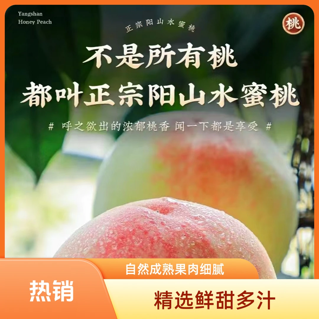 惊喜价【 买一箱送一箱】正宗阳山水蜜桃4-5两8只/箱 江苏省