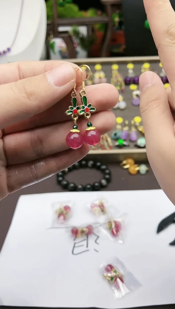 【闪购商品】玛瑙/玉髓耳钉银S925镶嵌b02000