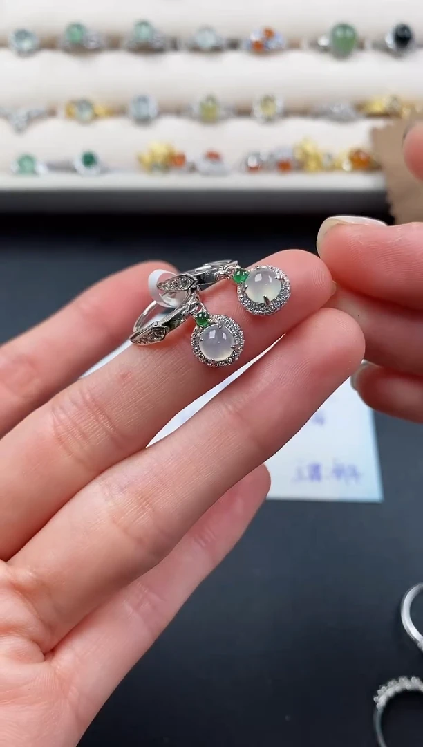 银S925镶嵌戒指翡翠55555555+9