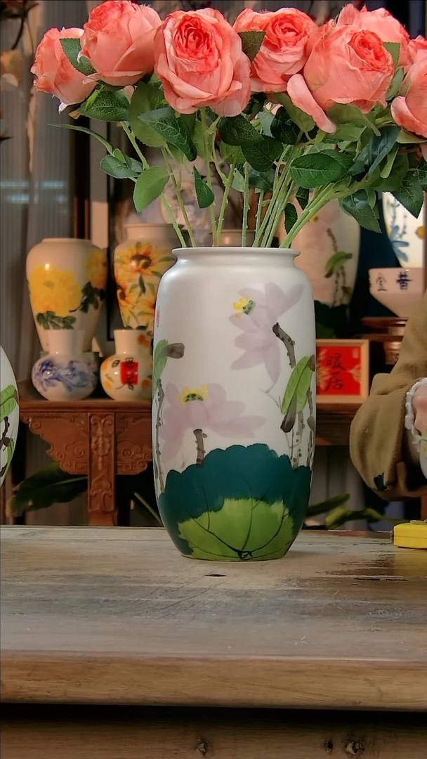 【闪购商品】瓷片景德镇纯手工釉下彩精品花瓶