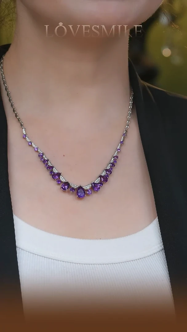 项链银S925镶嵌紫晶001项链