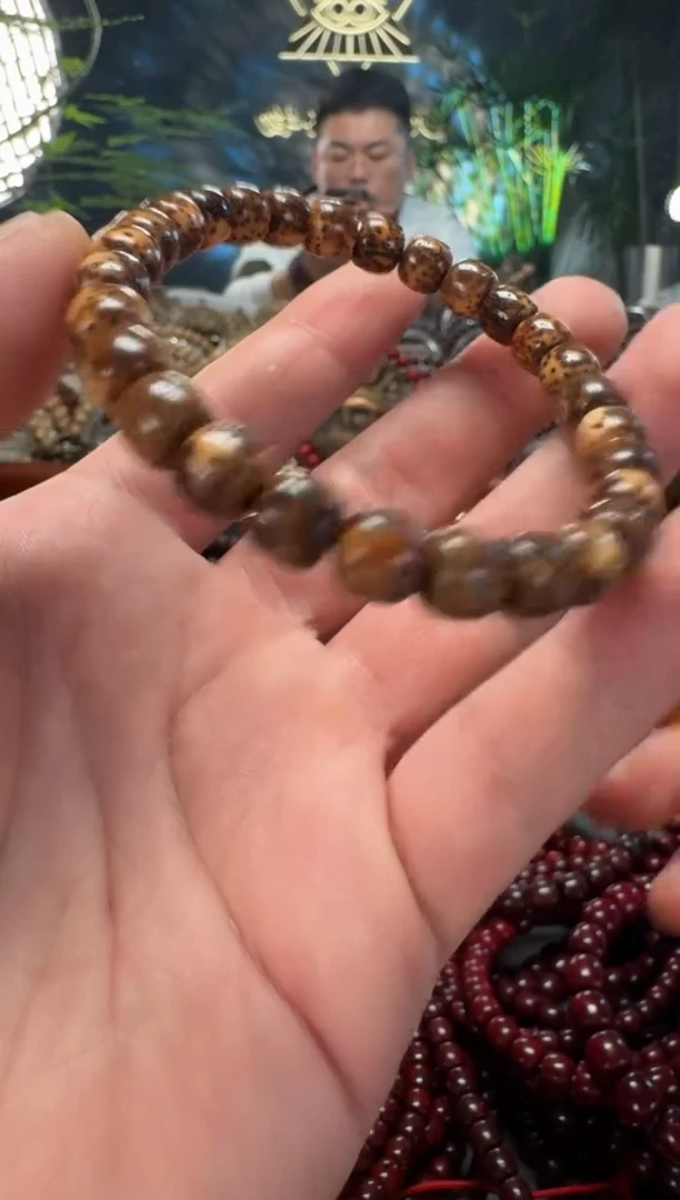 手串星月菩提8*9原生态陈化老油料虎皮玉化陈籽
