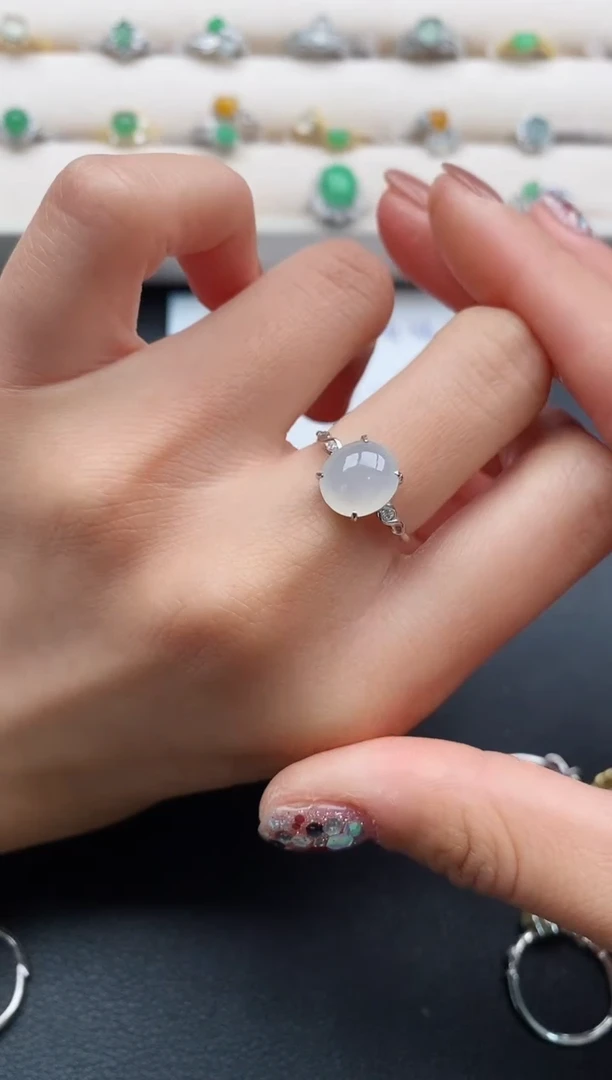 银S925镶嵌戒指翡翠1111111111+2