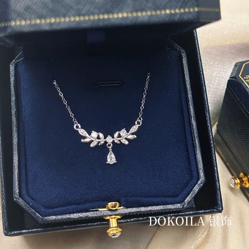 坠链均925银 纯银月桂女神项链轻奢小众高级感锁骨链送闺蜜礼物