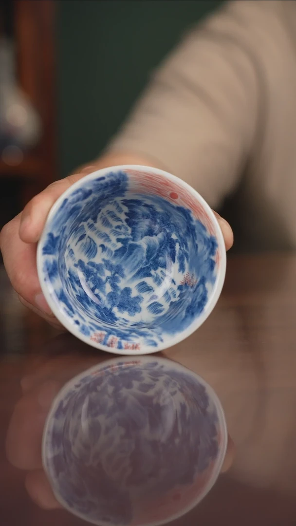 景琳藏青花北派山水