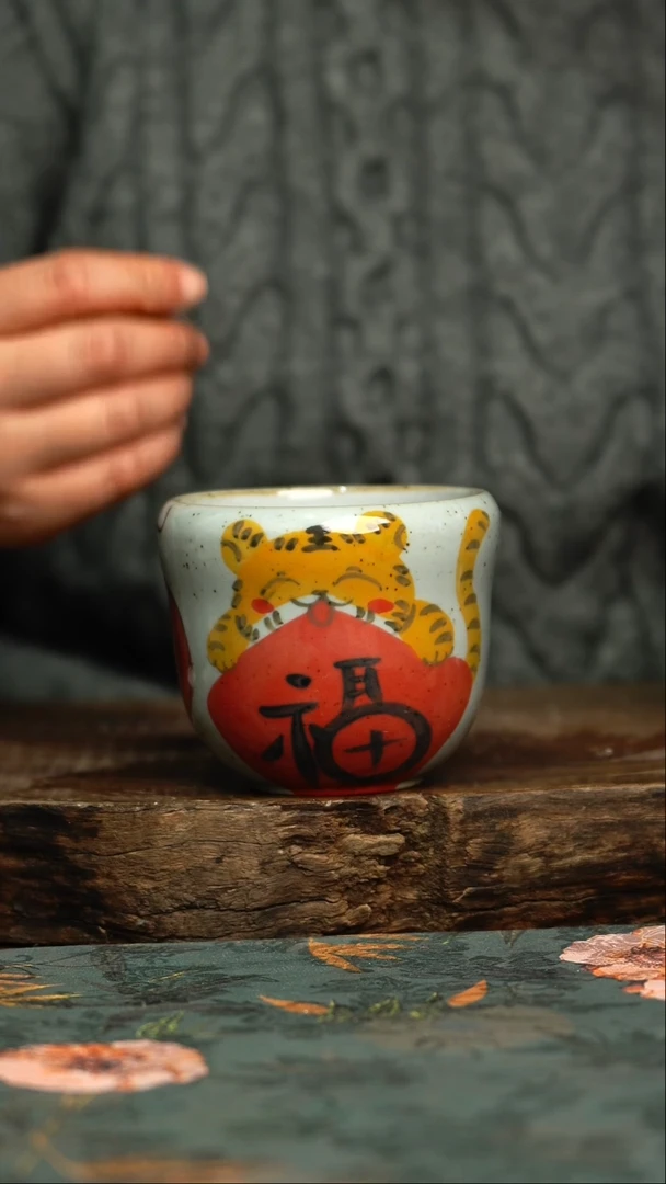 【闪购商品】杯釉下彩手工手绘同款陶器