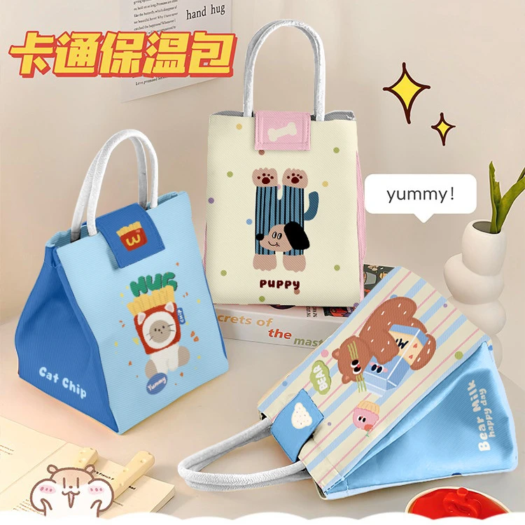 可爱保温饭盒袋加厚铝箔手提包学生上班族带饭装餐包便当袋饭盒包