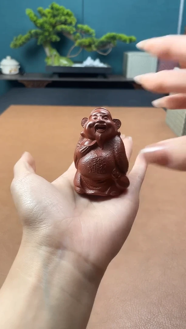 茶壶紫砂财神茶宠