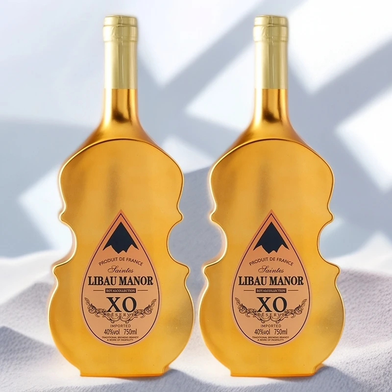 (到手两瓶)金色小提琴洋酒XO白兰地40度750毫升聚会自饮送礼摆件