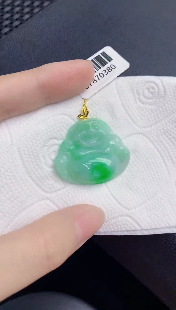 颈饰18K金镶嵌翡翠天然翡翠缅甸A货